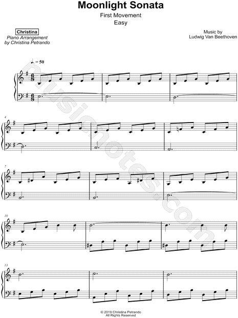 Moonlight Sonata, 1st Movement [easy]
