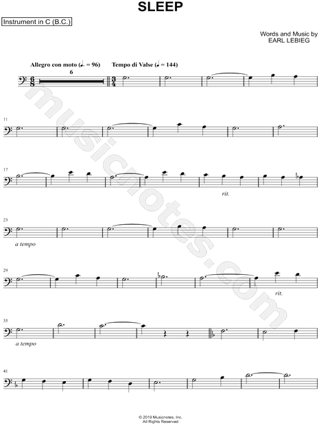 Sleep - Bass Clef Instrument