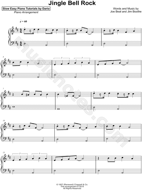 Jingle Bell Rock [Slow Easy Piano Tutorial]