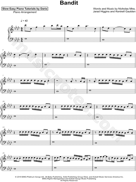 Bandit [Slow Easy Piano Tutorial]