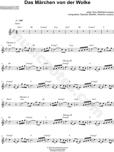 Das Märchen von der Wolke - C Instrument