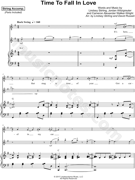 Time to Fall in Love - Piano, Voice, Violin, Violin (simplified), Viola & Cello