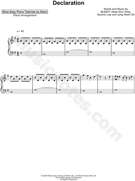 Declaration [Slow Easy Piano Tutorial]