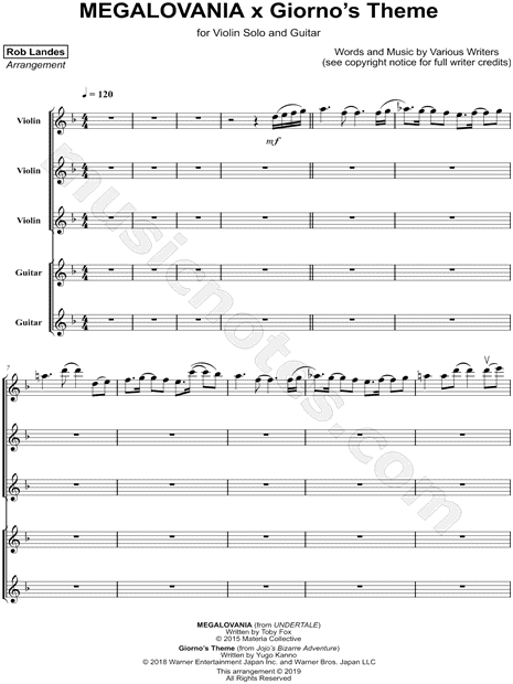 Megalovania x Giorno's Theme - Violin & Guitar