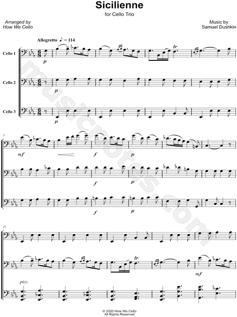 Sicilienne - Cello Trio