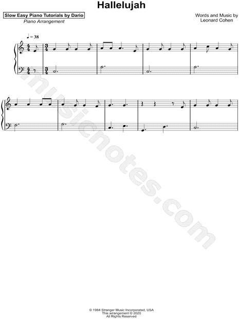 Hallelujah [Slow Easy Piano Tutorial]