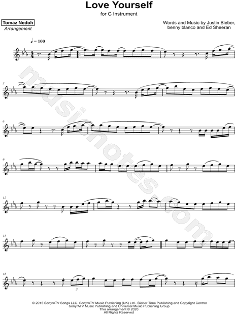 Love Yourself - C Instrument
