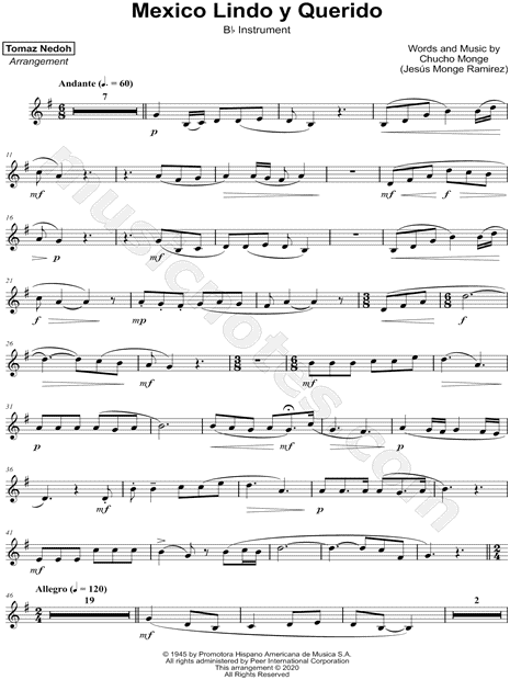 México Lindo y Querido - Bb Instrument