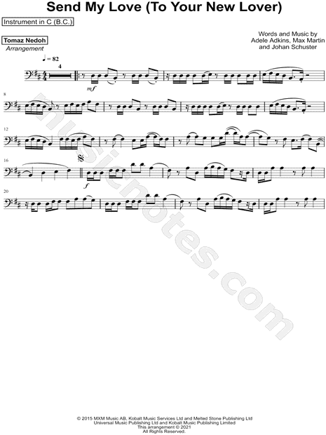 Send My Love (To Your New Lover) - Bass Clef Instrument