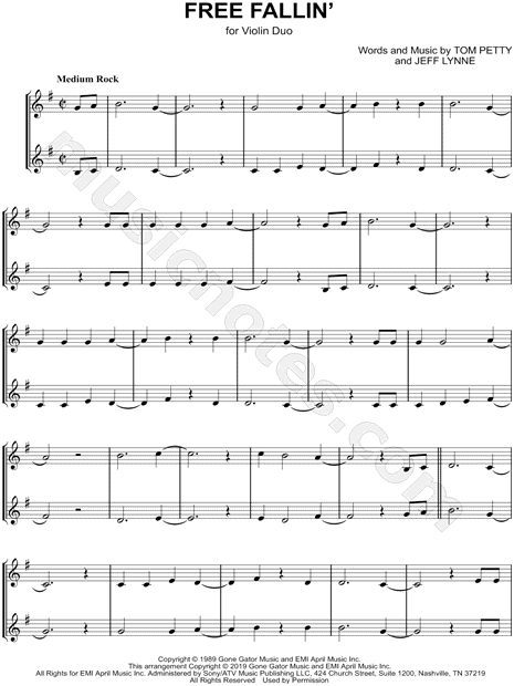 Free Fallin' - Violin Duet