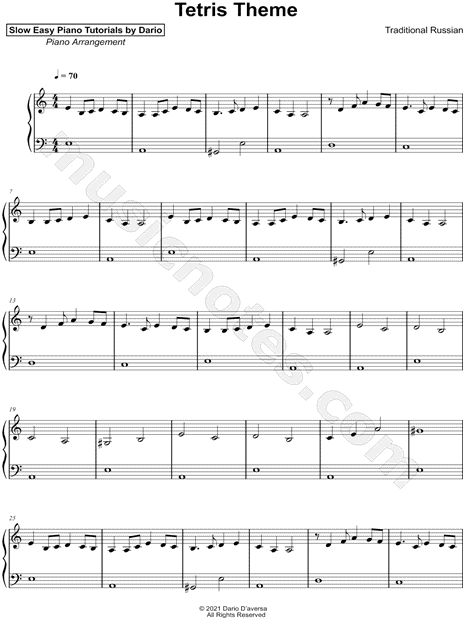 Korobeiniki (Tetris Theme) [Slow Easy Piano Tutorial]