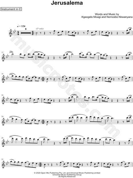 Jerusalema - C Instrument
