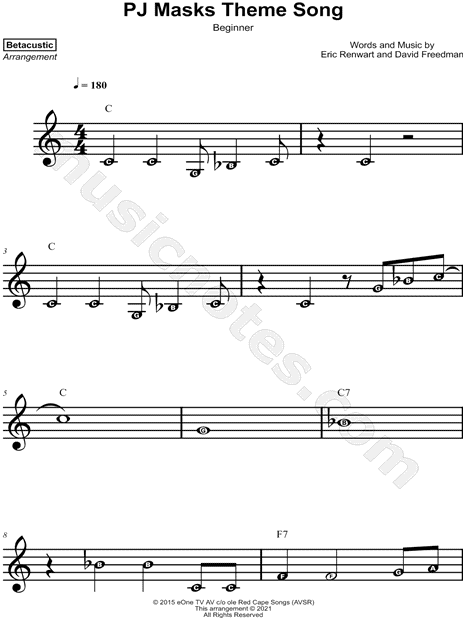 PJ Masks Theme Song [beginner]
