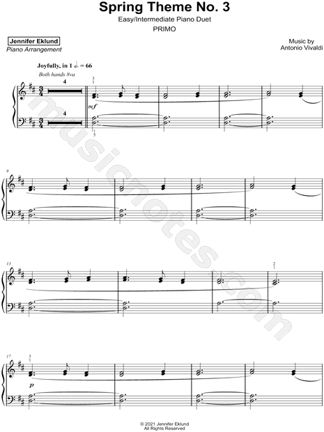 Spring Theme No. 3 [easy - intermediate duet]