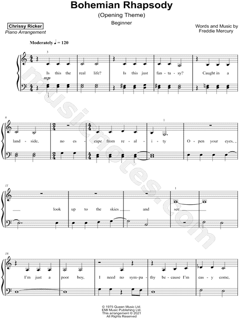 Bohemian Rhapsody (Opening Theme) [beginner]