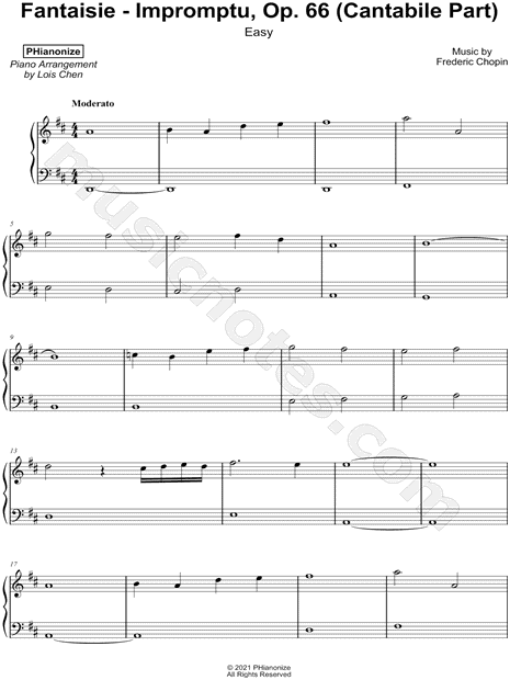 Fantaisie - Impromptu, Op. 66 - Cantabile Part [easy]