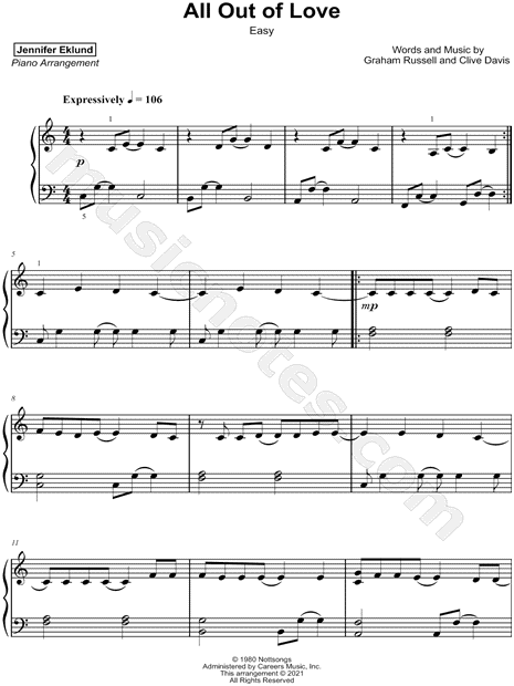 All Out of Love [easy]