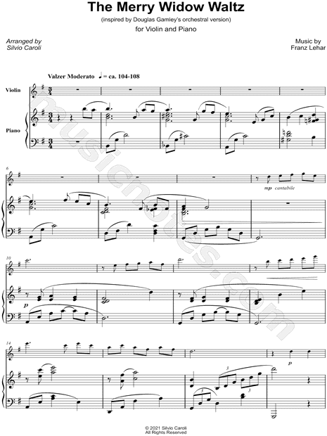 The Merry Widow Waltz - Violin & Piano