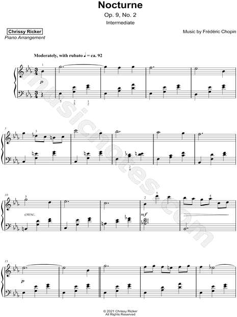 Nocturne in Eb Major, Opus 9, No. 2 [intermediate]