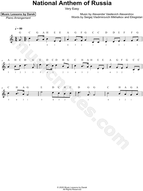 National Anthem of Russia [very easy]