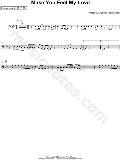 Make You Feel My Love - Bass Clef Instrument