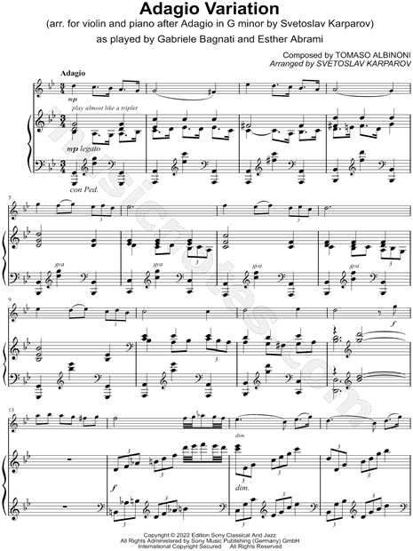 Adagio Variation - Violin & Piano