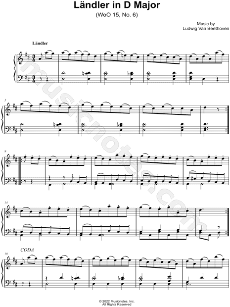 Ländler in D Major, WoO 15, No. 6