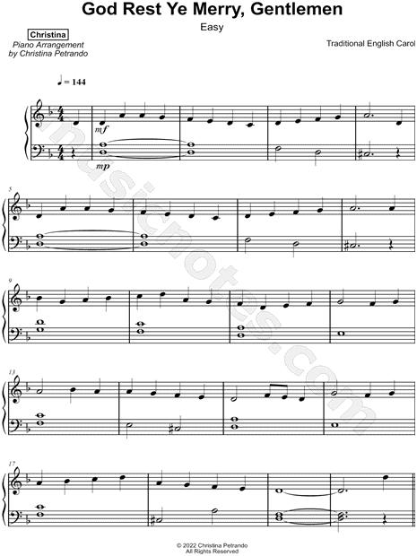 God Rest Ye Merry, Gentlemen [easy]