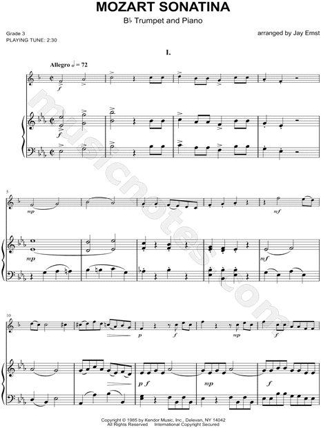 Mozart Sonatina - Trumpet & Piano