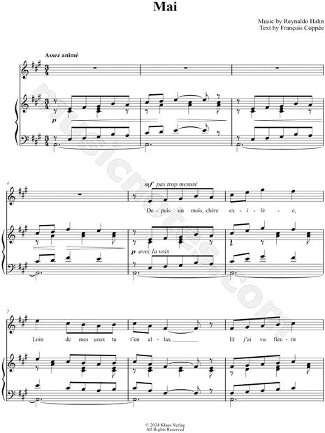 Mai - Reynaldo Hahn