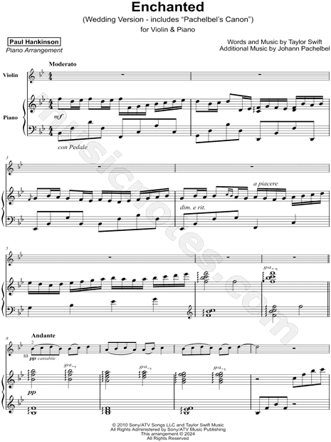 Enchanted (Wedding Version) - Violin & Piano