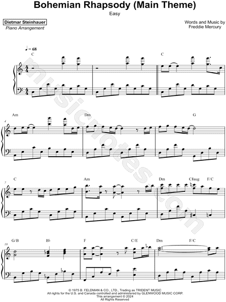 Bohemian Rhapsody (Main Theme) [easy]