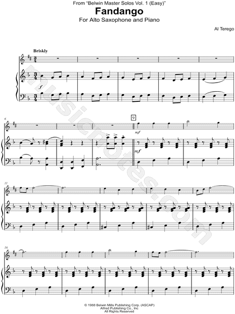 Fandango - Alto Saxophone & Piano