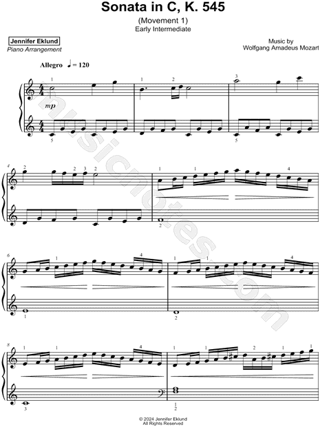 Sonata in C Major, K. 545: I. Allegro [early intermediate]