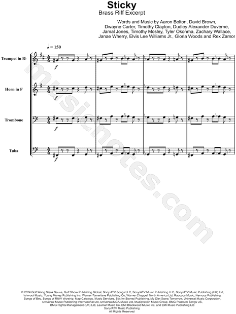 Sticky [brass riff excerpt]
