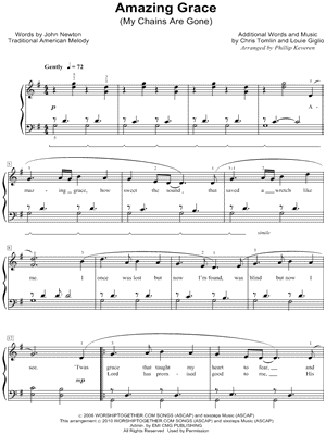 Chris Tomlin "Amazing Grace (My Chains Are Gone)" Sheet Music (Ea...