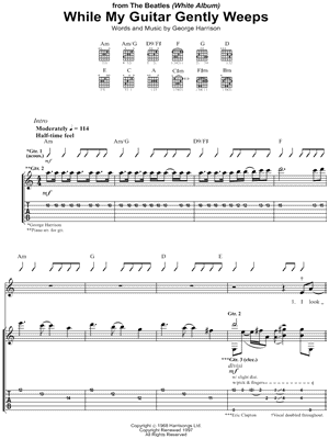 Print and download The Beatles While My Guitar Gently Weeps Guitar Recorded...