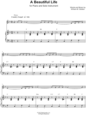 A Beautiful Life - Piano Accompaniment
