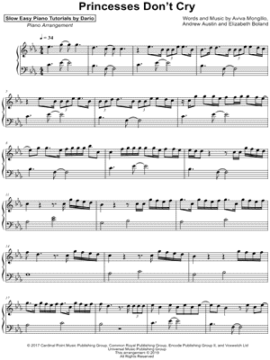 Princesses Don't Cry [Slow Easy Piano Tutorial]
