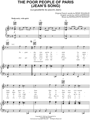 The Poor People of Paris (Jean's Song)