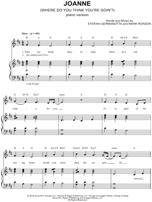 Joanne (Where Do You Think You're Goin'?) [Piano Version]